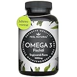 Omega 3 Kapseln - 365 Stück - 1000mg Fischöl je Kapsel mit EPA & DHA - Essentielle Omega 3 Fettsäuren im Jahresvorrat - Omega 3 Kapseln hochdosiert aus nachhaltigem Fischfang, ohne unnötige Z
