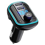 Bluetooth FM Transmitter Auto Radio Adapter - Tendak Dual USB-Autoladegerät, Bluetooth 5.0 Radio für Auto, MP3-Player-Stereo-Car-Kit mit LED-Anzeige, unterstützt Freisprecheinrichtungen Siri Google