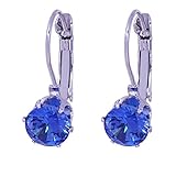 WSXEDC Creolen Für Frauen,Unique Grand Bleu Zircon Cubique Argent Hypoallergénique Charmant Bijoux Pour Femmes Anniversaire Mariages Proms Fête Cadeau Parfait