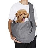 PETTOM Single-Schulter Sling Bag Oxford Material Adjustable Hundetragetuch Stable Soft Tragetücher für Kätzchen und Hunde Grau