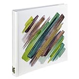 Hama Fotoalbum Jumbo 30x30 cm (Fotobuch mit 80 weißen Seiten, Album für 320 Fotos zum Selbstgestalten und Einkleben) grün-weiß
