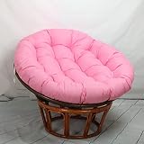 Dickes rosa Stuhlkissen für den Außenbereich, Eieruntertasse, Rattan, Drehschaukel, Hängesessel, 130 x 130