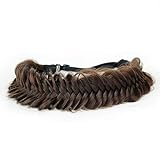 BOBIYA breites Fischschwanz-Haarband aus Kunsthaar, geflochten, klassisch, grob, elastisches Stretch-Haarteil, für Damen und Mädchen (Schokolade)