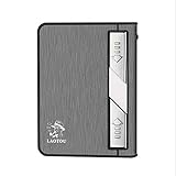 XBSXP Zigarettenetui, herausschiebbarer Zigarettenhalter mit winddichtem, multifunktionalem Zigarettenetuihalter USB Elektrischer wiederaufladbarer Zigarettenanzünder (schwarz)