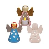 Baker Ross AT137 Keramik Teelichthalter Engel (Box mit 3 Stück) Weihnachten Basteln für Kinder, Ceramic