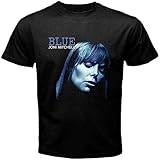 Joni Mitchell Blue Canadian Singer Songwriter Men's Black T-Shirt Black XXL