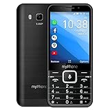 myPhone UP Smart LTE 4G Handy mit Whatsapp, Facebook, Google Apps, 3.2'', Mega-Akku 1200 mAh, Dual SIM, GPS, 4GB ROM, 5MP Kamera, KaiOS, Wi-Fi - Schwarz