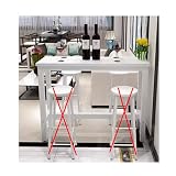 YPIOUREN Thekentisch Bar Table Kitchen Bartisch Küche Tresentisch Ohne Hocker moderner Bartisch rechteckiger Konsolen-Sofatisch schmaler Langer Tisch for Wohnzimmer(White,140 * 40cm/55.1 * 15.7in)