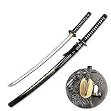 Katana Schwert scharf echt zum Training Metall Stahl 1045 Samurai 100% handgefertigt Nur für Erwachsene - 18 Jahre erforderlich 7KM5-410.