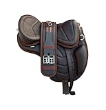 Wonder WishBaumloser Freemax-Pferdeleder-Brauner Softy-Sattel 12 Zoll bis 18 Zoll mit passendem Gurt
