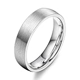 Diamday 925 Sterling Silber Ring für Damen Herren Silber Gebürstet und Mattiert Ehering Schlicht Einfach Hochzeitsring Verlobungsring Trauringe Fingerring Comfort Fit 4mm 60