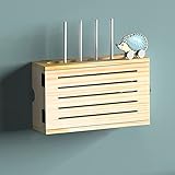 Wireless Router Aufbewahrungsbox nizer Regal Wandmontage Holzabdeckung für WiFi Router Set Top Box und Steckdose Typ