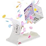 mycube.s Explodierende Geburtstagskarte 3D zum Selbstgestalten, Pop Up Glückwunschkarte personalisierbar mit 4x Bilder + Text, Karte mit Konfetti
