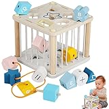 Cipliko 4-teiliges Sortierspielzeug für Babyblöcke, klassisches Holzspielzeug mit 12 Formen | Sortierspielzeug in Holzform, Geschenke für Kleinkinder, die Feinmotorik lernen, Spielzeug