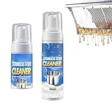tgbn 2Pcs Professional Kitchen Cleaner Spray, Stainless Steel Cleaner, Magic All-Purpose Rinse-Free Grease Bubble Remove Cleaner, Multi-Purpose Foam Cleaner for Kitchen Cooktops (30ML+100ML)