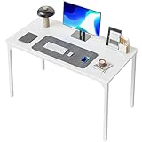 CubiCubi Schreibtisch Klein, 80 x 40 x 75 cm, computertisch PC Tisch, Heimbüro Schreibtisch, Küchentisch, Industriedesign für Zuhause, Büro, Arbeitszimmer, Schreiben, Weiß