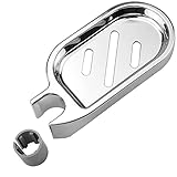 hocadon Seifenhalter für Duschstange, Seifenschale Halter Verstellbare Seifenhalter, ABS Seifenablage Verstellbar für Duschstange, Dusche ​Badezimmer Zubehör, Chrom, Fit für 22mm Tub