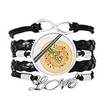 Chinesische Platte Noodle leckere Lebensmittelgewohnheiten Armband Liebe Schmuck Leder Armband