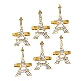 VINTORKY 6St Serviettenring Halter Rattan Piercing Nagelringe Serviettenkreis Weihnachten Party tische Napkin Holder verschleißfeste Serviettenschnalle Serviettenversorgung Legierung G