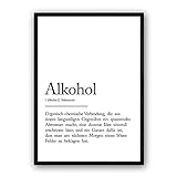 Zertify Definitions Poster: Alkohol | DinA4 (21 x 29.7 cm) | Poster mit Worterklärung wie im Duden für Deine Wanddeko | Ohne Rahmen
