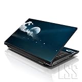 LSS (17-17,3 Zoll) Notebook Laptop Skin Aufkleber für 16,5 cm, 17 Zoll, 17,3 Zoll, 18,4, 19 Zoll, Apple, Asus, Acer, HP, Dell, Lenovo, Asus, Compaq, inkl. 2 Wrist Pad Moon