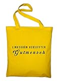 Styletex23 Linksgrün versiffter Gutmensch Jutebeutel Shopping Bag, gelb