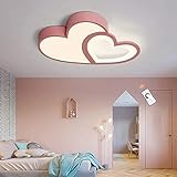 Modern Deckenleuchte LED Dimmbar Lampe Kreatives Design Cartoon Kronleuchter Herz Universum Schmetterling Deckenlampe Kinderzimmer Schlafzimmer Wohnzimmer Deckenbeleuchtung Innenbeleuchtung,A Pink