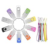 10 Stück USB Sticks 2GB Flash Laufwerke Verschiedenfarbigen Günstig Speicherstick 2 GB Einklappbarer PenDrive Metall Gut Flash Drive Bunt USB 2.0 Memory Stick mit Seil für Werbegeschenke by FEBNISCTE