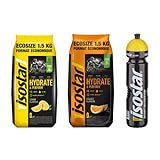 Isostar-Set - 1x1.5kg Zitrone + 1x1.5kg Orange + 1x1L Flasche | Hydrate & Perform Iso Drink | Isotonisches Getränkepulver | Elektrolyt Pulver zur Unterstützung der sportlichen Leistungsfähigkeit