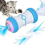 Iokheira Interaktives Elektrischer Katzenspielzeug,2021 Neuestes Automatisch Selbstrotierendes Intelligentes Katzenspielzeug,USB Aufladbar & Farbenfrohe LED-Leuchten Spielzeug für Katzen