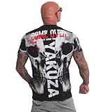 Yakuza Herren Skull V03 T-Shirt, Schwarz, L
