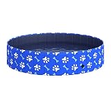 PawHut Pool für Hunde, Becken, PVC, faltbar, rutschfest, leicht zu reinigen, Ø 1,4 m, Höhe 30 cm, Knochenmotiv, B