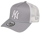 New Era New York Yankees A-Frame Adjustable Trucker Cap - Clean - Grey/White - One-Size