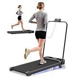 HomeFitnessCode Laufband Klappbar mit Neigung - Walking Pad Laufpad für Zuhause Klein Mini Walkpad mit Steigung Untertisch Elektrisch 1-8 KMH Lauf Walking Band Gehband, Schw