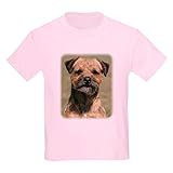 CafePress Border Terrier Kinder T-Shirt 9Y325D-038 Light Gr. Kinder M, hellrosa