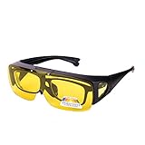 Überzieh Nachtsichtbrille für Autofahrer, für Brillenträger, HD Blendschutz polarisierende Gläser für Herren und Damen