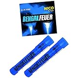 Nico® 7882 Bengalfeuer Strobeeffekt Feuerwerk 2 Stück Bengalos // blau