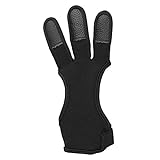 Moligin Bogenschießen-Handschuh, Schießhandschuh, Pfeil Bogen DREI-Finger-Recurve-Schutzausrüstung Accessoires Schwarz für Erwachsene Anfänger M