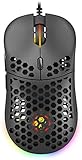 Matar MT-X24 Honeycomb Gaming-Maus, ultraleicht, bis zu 16000 dpi, 60 g, Pixart 3389, Schwarz