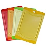 STONELINE® Schneidebrett-Set, 4-TLG, 20 x 14 cm, rot, orange, grün, gelb, Kunststoff, mit Saftrille, rutschfest, schonend für Messer