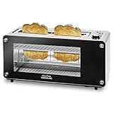 Cecotec VisionToast Toaster. Glasfenster, XL Schlitz, 7 Toaststufen, 3 Funktionen, 7 Möglichkeiten, 2 Toasts und 1260 W.