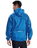 BALEAF Unisex Regenjacke Einpackbar Wasserdicht Wetterschutz Jacke mit Kapuze Poncho Regenmantel Blau XXL
