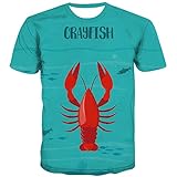 KYKU Crawfish Shirts für Herren Lustiges Hummer-T-Shirt Meeresfrüchte Crawdad Mudbug Shirt, Crawfish Shirts, Klein