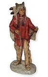 Castagna Indianerfigur Indianer mit Wolfspelz Kopfschmuck H 16,5 cm stehend Dekofigur Native American