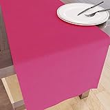Encasa Homes Tischläufer für 6 Seater Essen - Pink Pink - Groß 40 x 150 cm, 100% Baumwolle Unifarben einfarbig gefärbt Dekorationstuch für Party, Bankett, Restaurant - maschinenwaschbar