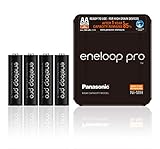 Panasonic eneloop pro, Ready-to-Use Ni-MH Akku, AA Mignon, 4er Pack, Storage Case, min. 2500 mAh, 500 Ladezyklen, starke Leistung, wiederaufladbare Akku Batterie