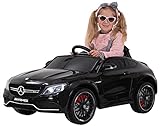 Actionbikes Motors Spielzeug Elektroauto Mercedes Benz C63 - Lizenziert - Ledersitz - Rc Fernbedienung - Elektro Auto für Kinder ab 3 Jahre - Kinderauto (Schwarz)