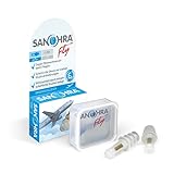 SANOHRA fly Ohrstöpsel - schmerzfreies Fliegen - Ohrenstöpsel erleichtern den Druckausgleich im Flugzeug - 24 dB SNR Lärmdämmung - mehrfach verwendbar - 1 Paar - für Erwachsene