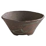 Wazakura Tokoname Serie handgefertigter Bonsai-Topf aus Keramik, rustikaler Tatara-Stil, mit Ablaufloch, 16 cm, hergestellt in Japan, für den Innen- und Außenbereich geeignet, Tatara