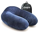 Ecosafeter Tragbares Reisekissen – Perfektes Nackenstützkissen, Luxuriöses, kompaktes & leichtes Schnellpack für Camping, Schlafkissen (Navy blau)